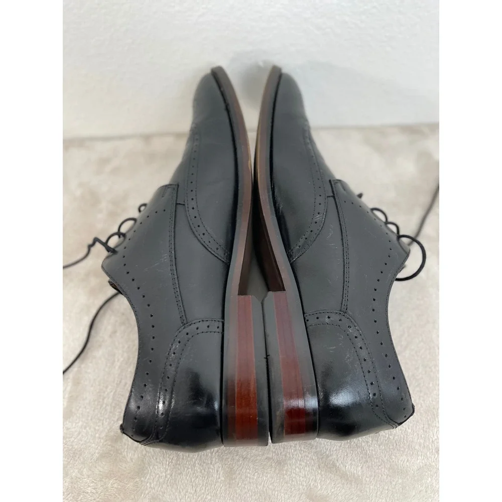 Florsheim Mens Black Leather Wingtip Brogue Oxford Dress Shoes 14291-001 Size 8M